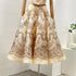 Elegant Floral Print Linen Silk Cut Out Strapless Midi Dress for Women